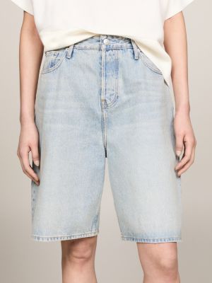 denim oversized fit jeans-shorts mit mittelhohem bund für damen - tommy hilfiger