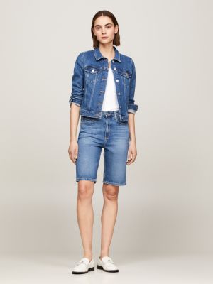 denim slim fit jeansjacke im trucker-stil für damen - tommy hilfiger