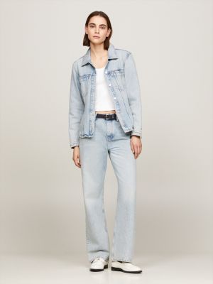 denim figurbetonte trucker-jeansjacke für damen - tommy hilfiger