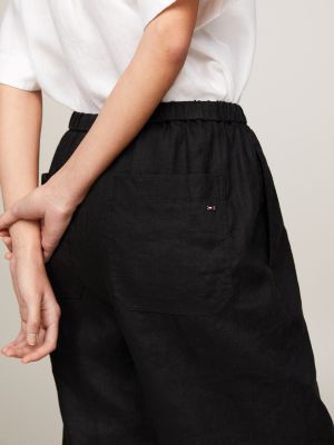 pantaloni casual affusolati con lacci nero da donne tommy hilfiger