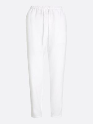 pantaloni casual affusolati con lacci bianco da donne tommy hilfiger