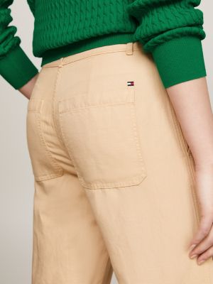 pantaloni larghi dritti beige da donne tommy hilfiger