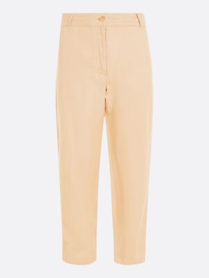 pantaloni larghi dritti beige da donne tommy hilfiger