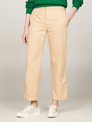 Relaxed Straight Leg Pleated Chinos, Brown