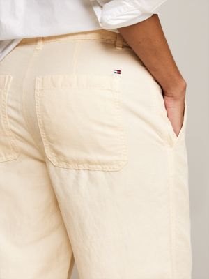 pantaloni larghi dritti beige da donne tommy hilfiger