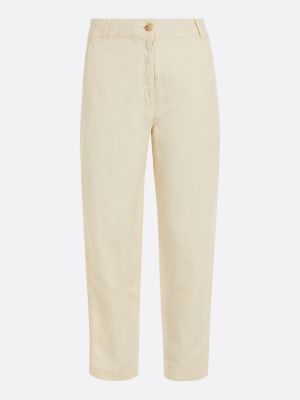 pantaloni larghi dritti beige da donne tommy hilfiger