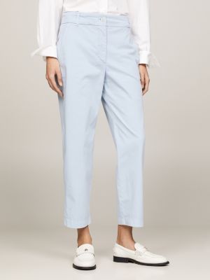 pantalón chino recto de corte slim blue de mujeres tommy hilfiger