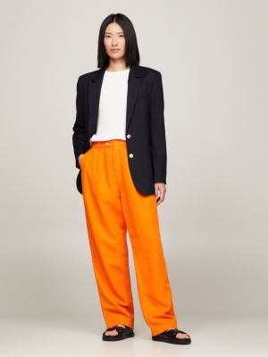 orange relaxed straight fit chinos für damen - tommy hilfiger