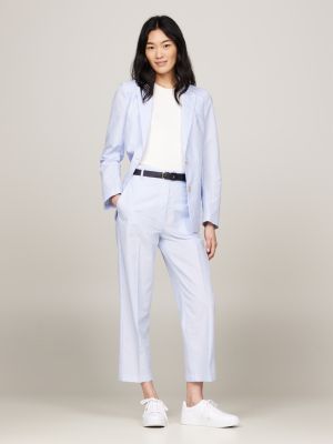 pantalón chino de rayas con corte slim blue de mujeres tommy hilfiger