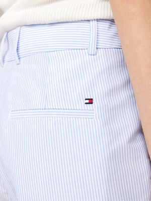 pantaloni chino slim fit dritti a righe blu da donne tommy hilfiger