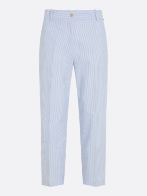 pantaloni chino slim fit dritti a righe blu da donne tommy hilfiger