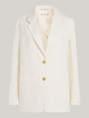 blazer monopetto elevated relaxed fit bianco da donne tommy hilfiger