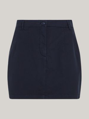 Flag Garment Dyed Chino Mini Skirt | Blue | Tommy Hilfiger