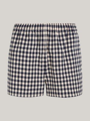 shorts a quadretti vichy senza chiusura blu da donne tommy hilfiger