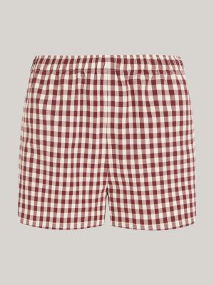 shorts a quadretti vichy senza chiusura rosso da donne tommy hilfiger