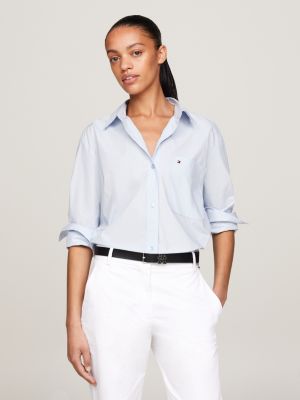 Chemise oversize avec poche plaquée - Blanc - FEMME