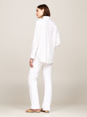 Chemise oversize avec poche plaquée - Blanc - FEMME