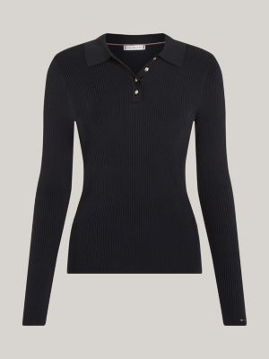 Slim Long Sleeve Knit Polo