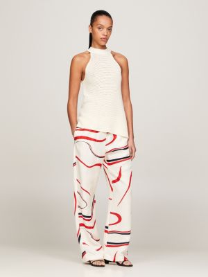 yellow gehäkeltes tanktop mit rundhalsausschnitt für damen - tommy hilfiger