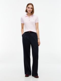 Gold-Tone Button Cable Knit Polo Jumper — Pink 2