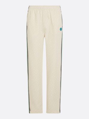 joggers sport th monogram relaxed fit beige da donne tommy hilfiger