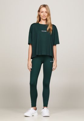 green sport th cool relaxed fit mesh-t-shirt für damen - tommy hilfiger