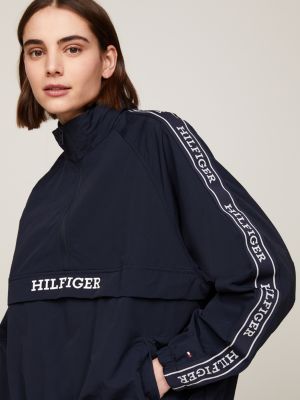 giacca a vento hilfiger monotype sport blu da donne tommy hilfiger