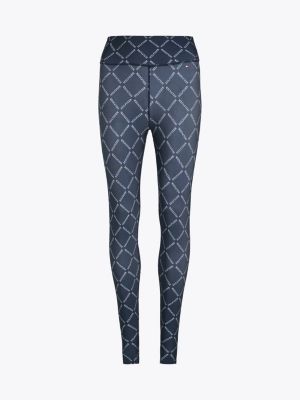 grau sport hilfiger monotype leggings für damen - tommy hilfiger