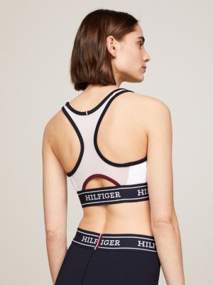 Tommy Sport Mid Intensity Monogram Flock Bra - Sports bras