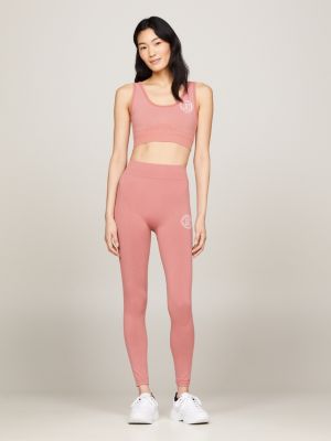 pink sport nahtloser skinny fit bh mit niedriger stützkraft für damen - tommy hilfiger