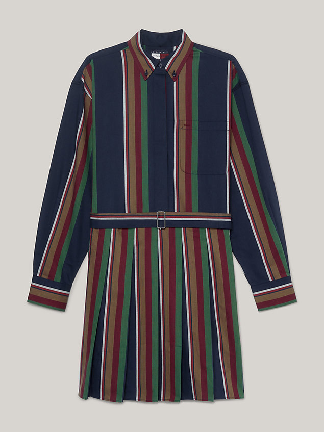 blue tommy x pendleton new york stripe shirt dress for women tommy hilfiger
