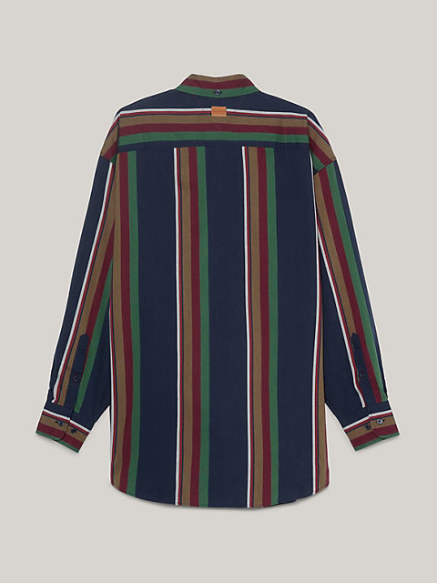 blue tommy x pendleton prep overhemd met new york stripe voor dames - tommy hilfiger