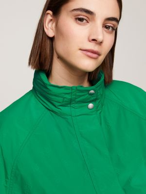 green oversized water repellent regatta jacket for women tommy hilfiger