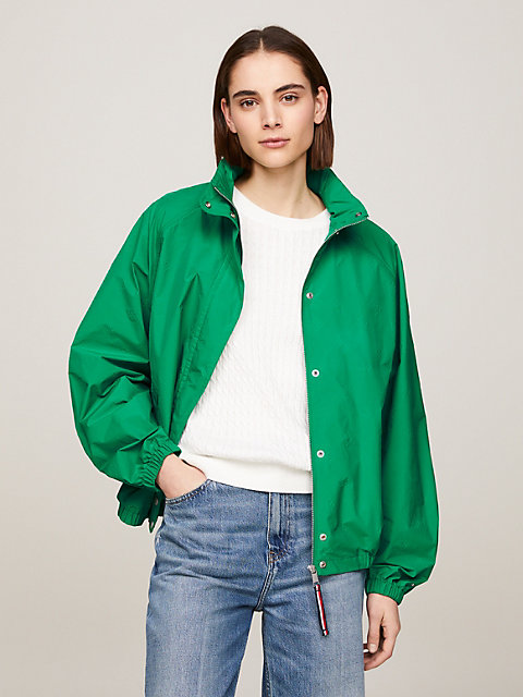 green oversized water repellent regatta jacket for women tommy hilfiger