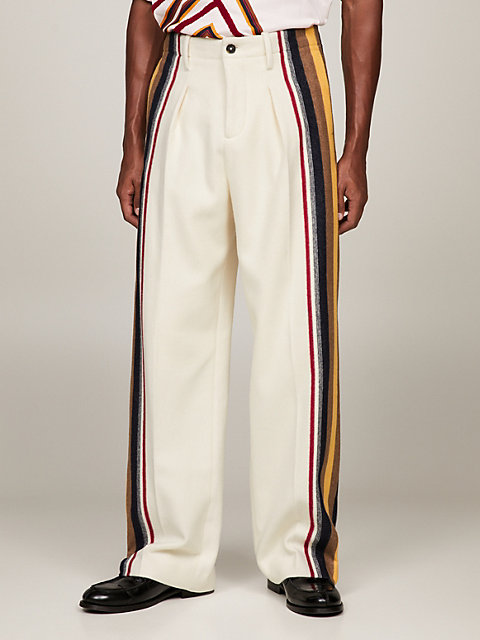 white tommy x pendleton valley stripe relaxed chinos for women tommy hilfiger