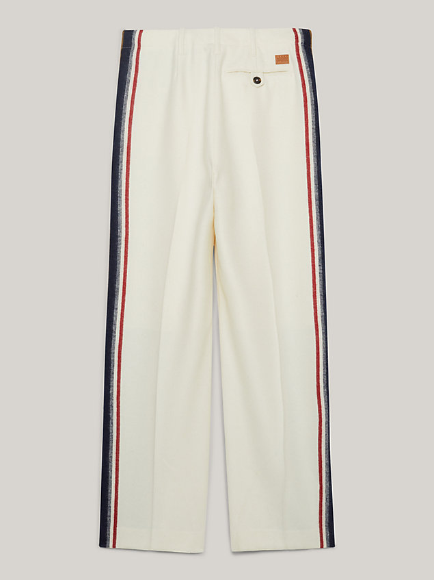 white tommy x pendleton relaxed chino met valley stripe voor dames - tommy hilfiger