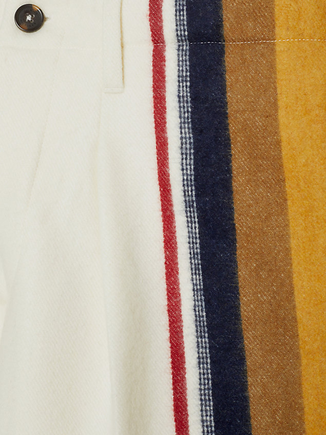 white tommy x pendleton relaxed chino met valley stripe voor dames - tommy hilfiger