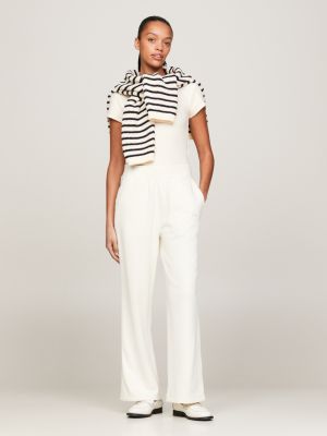 beige signature relaxed fit jogginghose für damen - tommy hilfiger