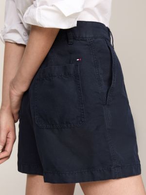 shorts chino dritti blu da donne tommy hilfiger