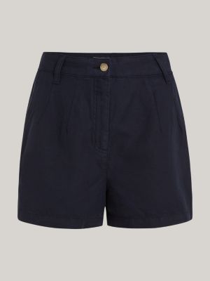 shorts chino dritti blu da donne tommy hilfiger