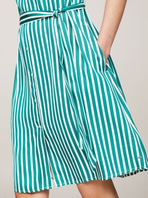 Stripe Relaxed Shirt Dress | Green | Tommy Hilfiger