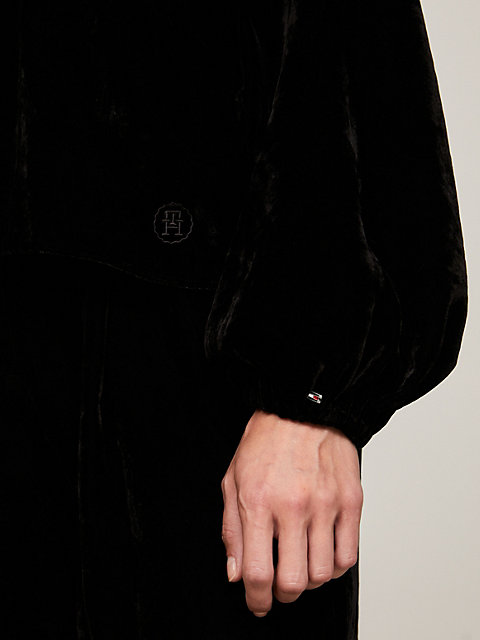 black aksamitny top tommy hilfiger × festive dla kobiety - tommy hilfiger