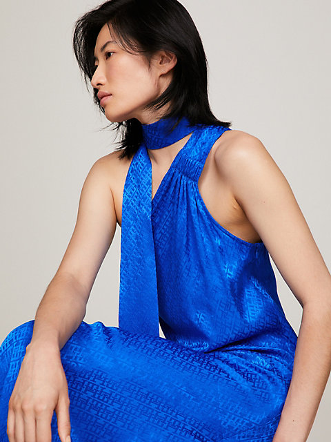 blue asymetryczna sukienka tommy hilfiger × festive dla kobiety - tommy hilfiger