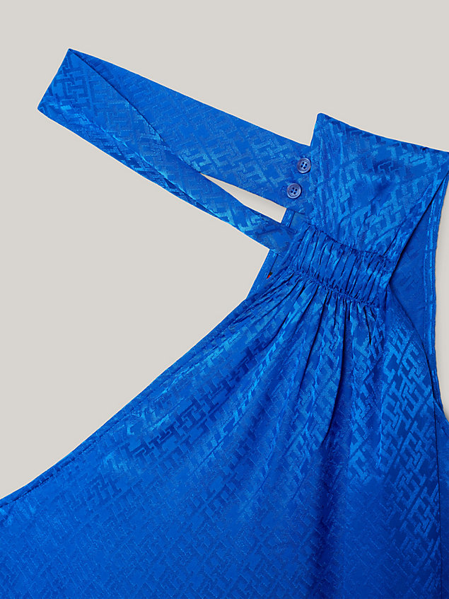 blue tommy hilfiger x festive asymmetrische jurk voor dames - tommy hilfiger