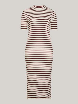 Striped bodycon hot sale dress midi