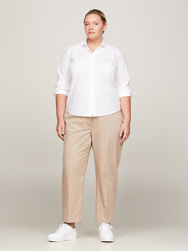 white curve essential regular fit overhemd voor dames - tommy hilfiger
