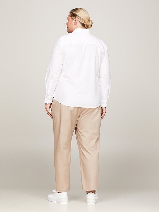 white curve essential regular fit overhemd voor dames - tommy hilfiger