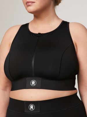 TOMMY HILFIGER Women's Logo Sports Bra Black