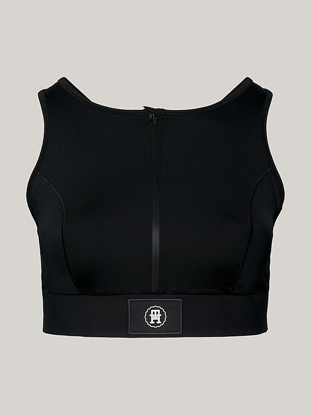 black curve sport zip medium support bra for women tommy hilfiger