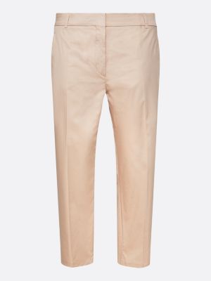 beige curve slim straight fit chinos für damen - tommy hilfiger